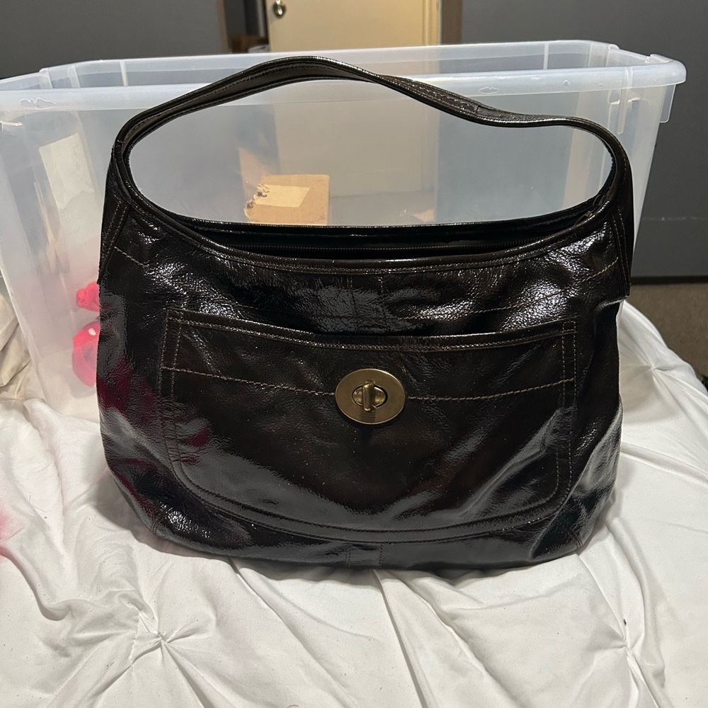 Coach Ergo shoulder bag in Patent Brown